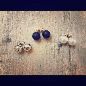 BaubleBar Large Ball Stud Earrings (set of three)